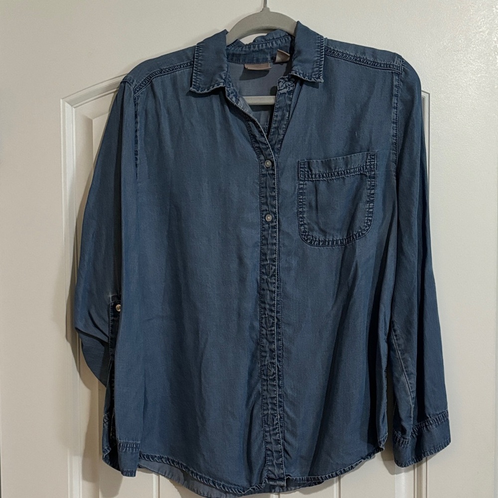 Chico's Light Blue Denim Shirt